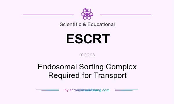 What does ESCRT mean? It stands for Endosomal Sorting Complex Required for Transport