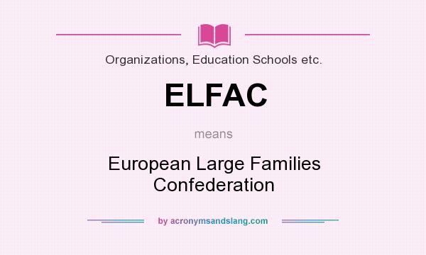 What does ELFAC mean? It stands for European Large Families Confederation
