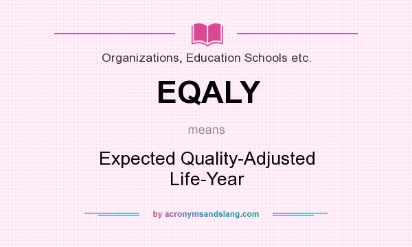 What does EQALY mean? It stands for Expected Quality-Adjusted Life-Year