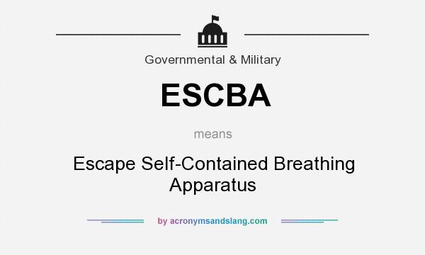 What does ESCBA mean? It stands for Escape Self-Contained Breathing Apparatus