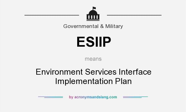What does ESIIP mean? It stands for Environment Services Interface Implementation Plan