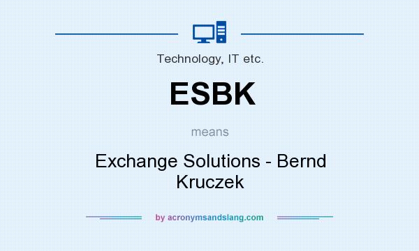What does ESBK mean? It stands for Exchange Solutions - Bernd Kruczek