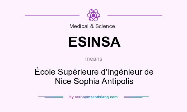 What does ESINSA mean? It stands for École Supérieure d`Ingénieur de Nice Sophia Antipolis
