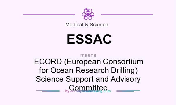 What does ESSAC mean? It stands for ECORD (European Consortium for Ocean Research Drilling) Science Support and Advisory Committee