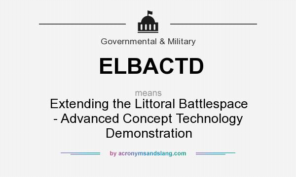 What does ELBACTD mean? It stands for Extending the Littoral Battlespace - Advanced Concept Technology Demonstration