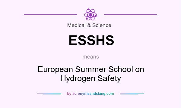 What does ESSHS mean? It stands for European Summer School on Hydrogen Safety