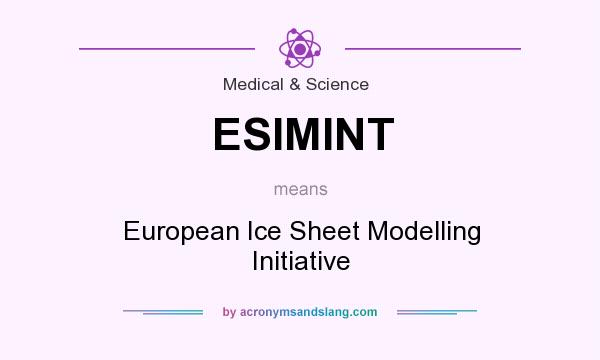 What does ESIMINT mean? It stands for European Ice Sheet Modelling Initiative