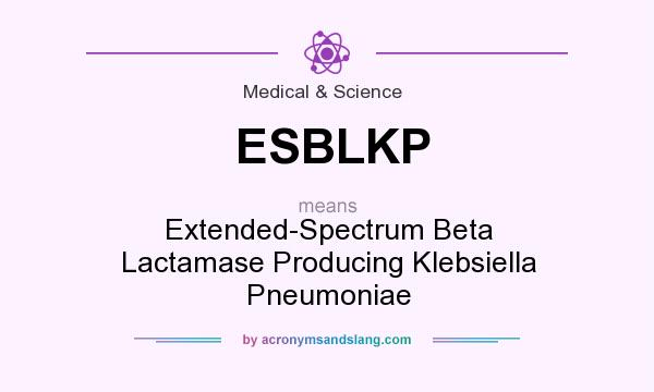 What does ESBLKP mean? It stands for Extended-Spectrum Beta Lactamase Producing Klebsiella Pneumoniae
