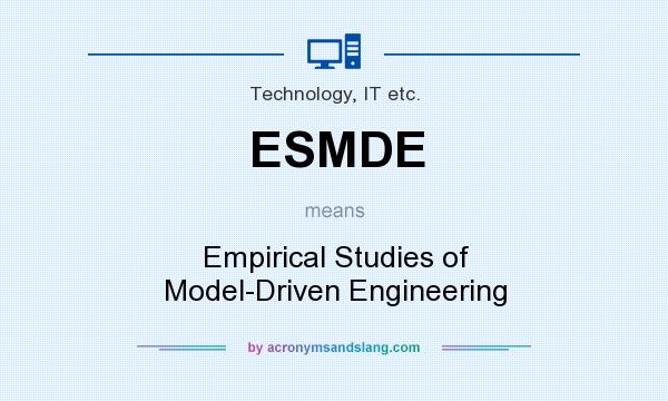 What does ESMDE mean? It stands for Empirical Studies of Model-Driven Engineering