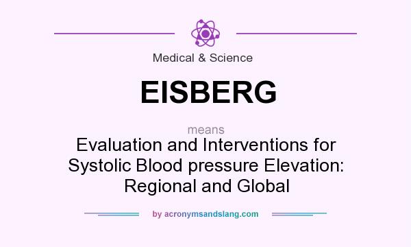 What does EISBERG mean? It stands for Evaluation and Interventions for Systolic Blood pressure Elevation: Regional and Global