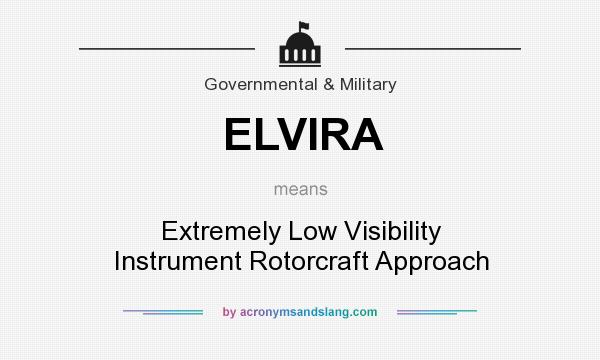 What does ELVIRA mean? It stands for Extremely Low Visibility Instrument Rotorcraft Approach