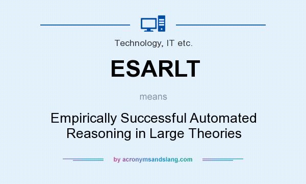 What does ESARLT mean? It stands for Empirically Successful Automated Reasoning in Large Theories