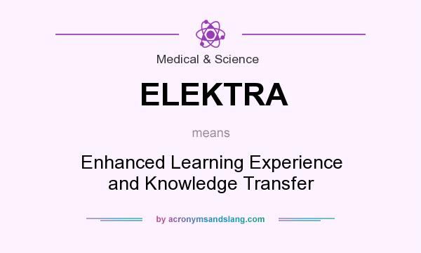 What does ELEKTRA mean? It stands for Enhanced Learning Experience and Knowledge Transfer
