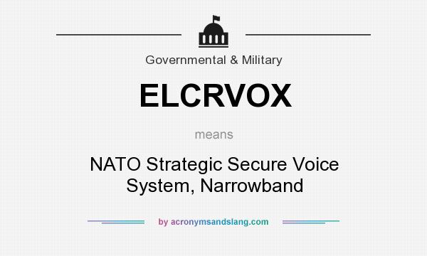 What does ELCRVOX mean? It stands for NATO Strategic Secure Voice System, Narrowband