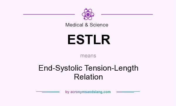What does ESTLR mean? It stands for End-Systolic Tension-Length Relation