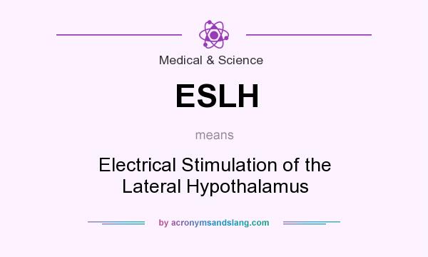 What does ESLH mean? It stands for Electrical Stimulation of the Lateral Hypothalamus
