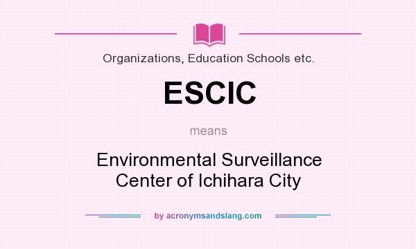 What does ESCIC mean? It stands for Environmental Surveillance Center of Ichihara City