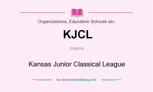 What does KJCL mean? It stands for Kansas Junior Classical League