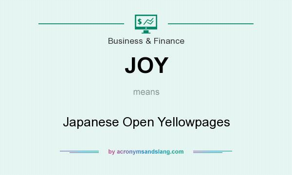 What does JOY mean? It stands for Japanese Open Yellowpages