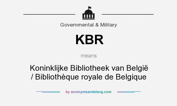 What does KBR mean? It stands for Koninklijke Bibliotheek van België / Bibliothèque royale de Belgique