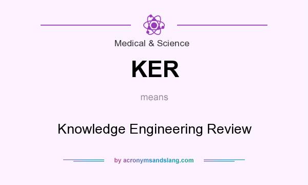 What does KER mean? It stands for Knowledge Engineering Review