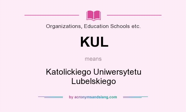 What does KUL mean? It stands for Katolickiego Uniwersytetu Lubelskiego