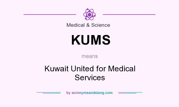What does KUMS mean? It stands for Kuwait United for Medical Services