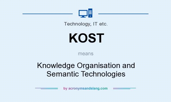 What does KOST mean? It stands for Knowledge Organisation and Semantic Technologies
