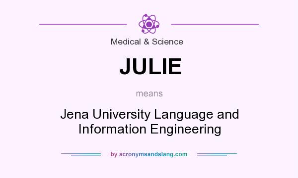 What does JULIE mean? It stands for Jena University Language and Information Engineering