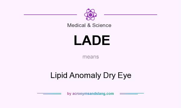 What does LADE mean? It stands for Lipid Anomaly Dry Eye