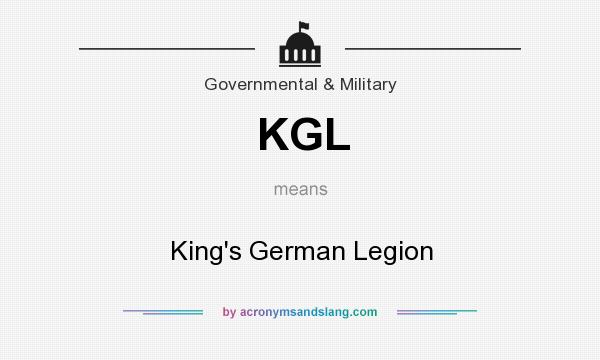 What does KGL mean? It stands for King`s German Legion