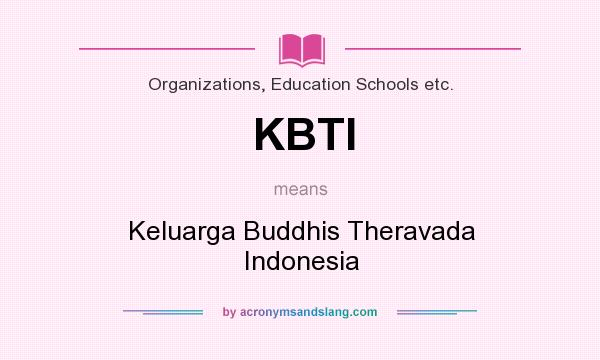 What does KBTI mean? It stands for Keluarga Buddhis Theravada Indonesia