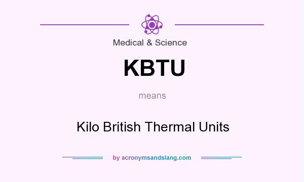 What does KBTU mean? It stands for Kilo British Thermal Units
