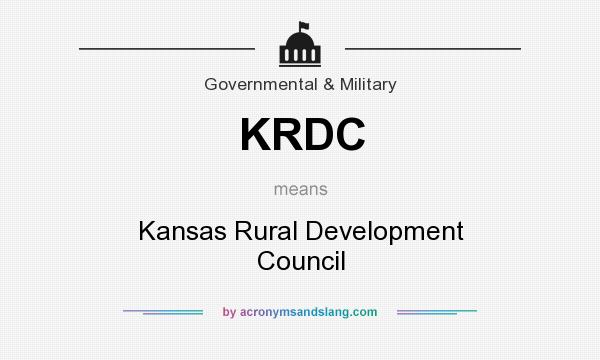 What does KRDC mean? It stands for Kansas Rural Development Council