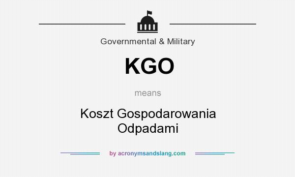 What does KGO mean? It stands for Koszt Gospodarowania Odpadami
