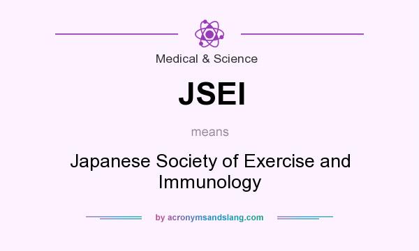 What does JSEI mean? It stands for Japanese Society of Exercise and Immunology