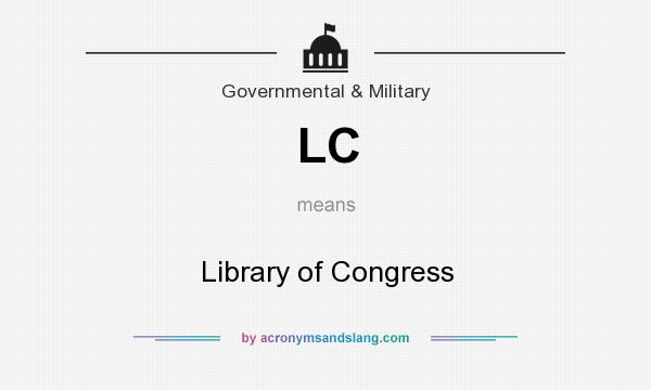 What does LC mean? It stands for Library of Congress