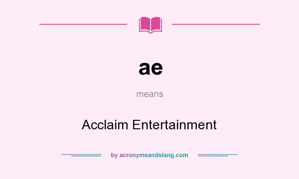 What does ae mean? It stands for Acclaim Entertainment