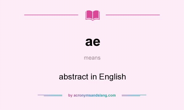 What does ae mean? It stands for abstract in English