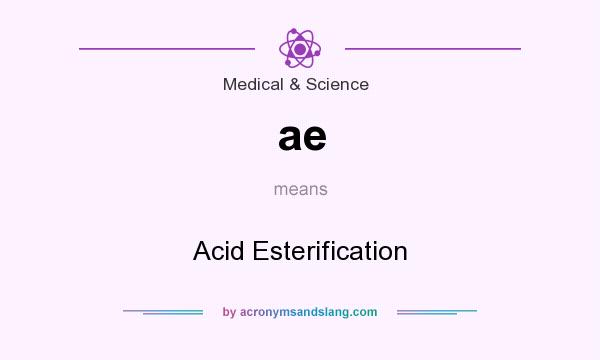 What does ae mean? It stands for Acid Esterification