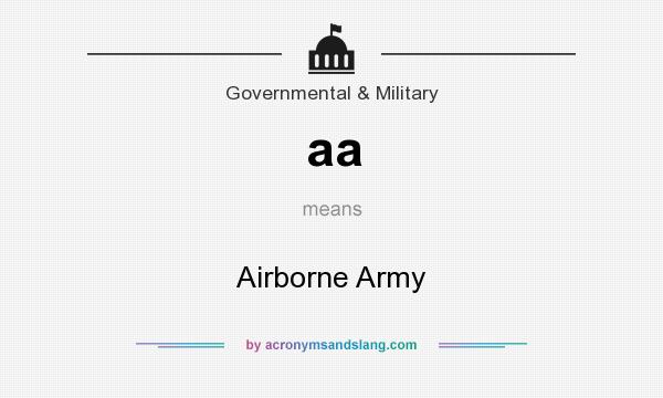 What does aa mean? It stands for Airborne Army