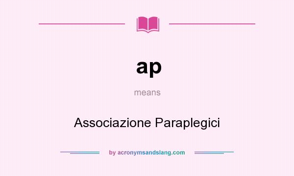 What does ap mean? It stands for Associazione Paraplegici