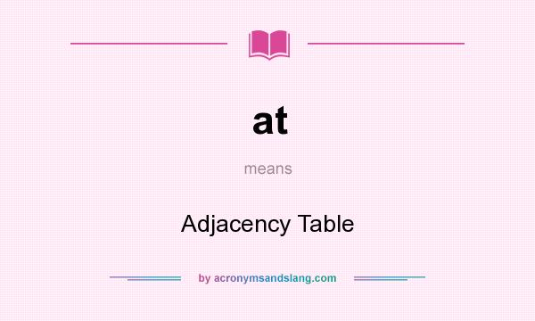 What does at mean? It stands for Adjacency Table