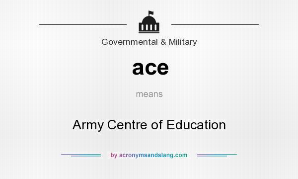 What does ace mean? It stands for Army Centre of Education
