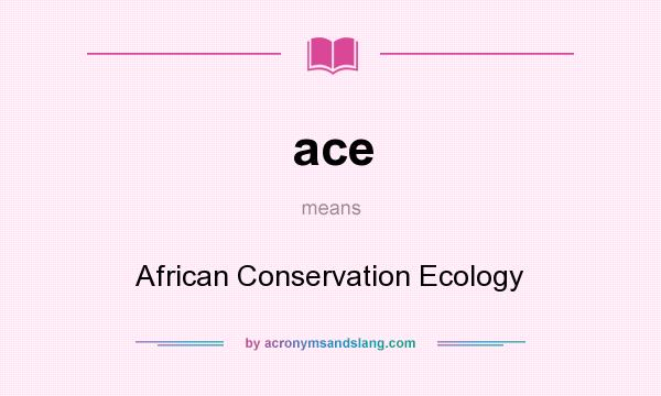 What does ace mean? It stands for African Conservation Ecology