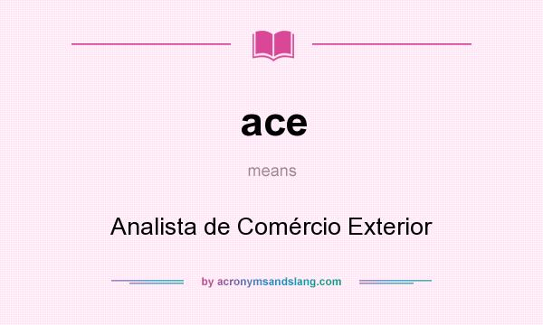 What does ace mean? It stands for Analista de Comércio Exterior