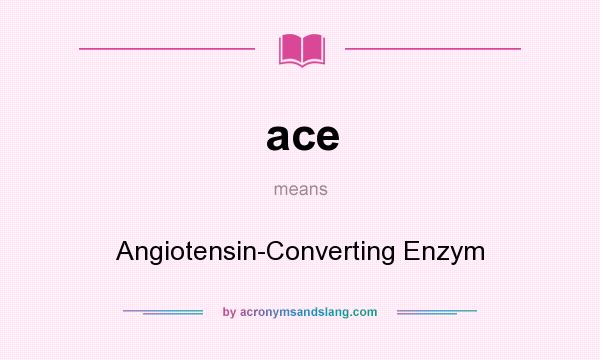 What does ace mean? It stands for Angiotensin-Converting Enzym