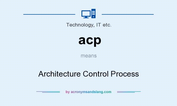 What does acp mean? It stands for Architecture Control Process