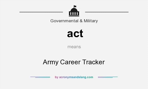 What does act mean? It stands for Army Career Tracker
