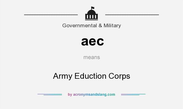 What does aec mean? It stands for Army Eduction Corps